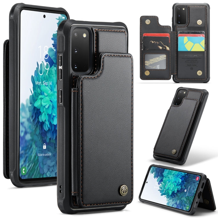 For Samsung Galaxy S20 FE CaseMe C22 Card Slots Holder RFID Anti-theft Phone Case(Black) - Galaxy S20 FE Cases by CaseMe | Online Shopping South Africa | PMC Jewellery | Buy Now Pay Later Mobicred