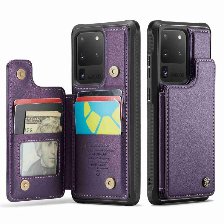 For Samsung Galaxy S20 Ultra CaseMe C22 Card Slots Holder RFID Anti-theft Phone Case(Purple) - Galaxy Phone Cases by CaseMe | Online Shopping South Africa | PMC Jewellery | Buy Now Pay Later Mobicred