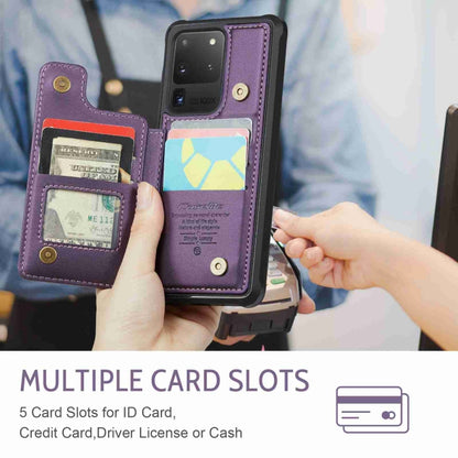 For Samsung Galaxy S20 Ultra CaseMe C22 Card Slots Holder RFID Anti-theft Phone Case(Purple) - Galaxy Phone Cases by CaseMe | Online Shopping South Africa | PMC Jewellery | Buy Now Pay Later Mobicred