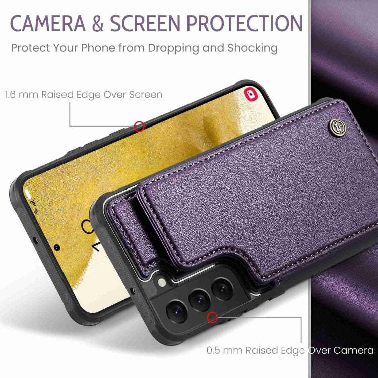 For Samsung Galaxy S22+ 5G CaseMe C22 Card Slots Holder RFID Anti-theft Phone Case(Purple) - Galaxy S22+ 5G Cases by CaseMe | Online Shopping South Africa | PMC Jewellery | Buy Now Pay Later Mobicred