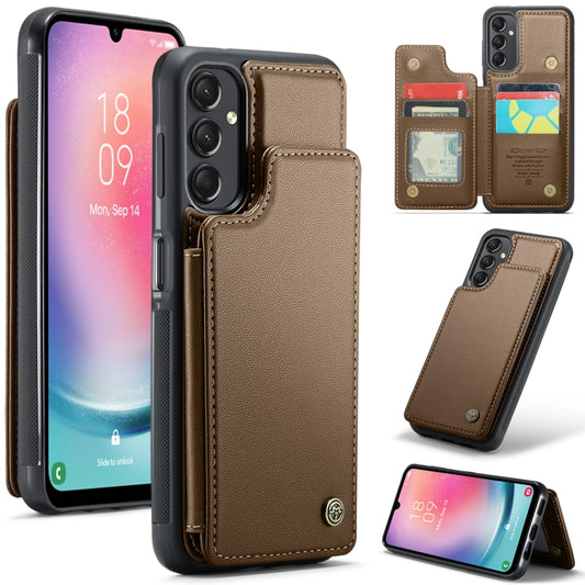 For Samsung Galaxy A24 4G CaseMe C22 Card Slots Holder RFID Anti-theft Phone Case(Brown) - Galaxy Phone Cases by CaseMe | Online Shopping South Africa | PMC Jewellery | Buy Now Pay Later Mobicred