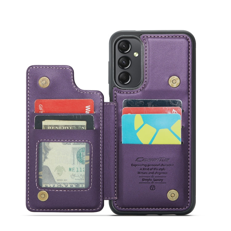 For Samsung Galaxy A24 4G CaseMe C22 Card Slots Holder RFID Anti-theft Phone Case(Purple) - Galaxy Phone Cases by CaseMe | Online Shopping South Africa | PMC Jewellery | Buy Now Pay Later Mobicred