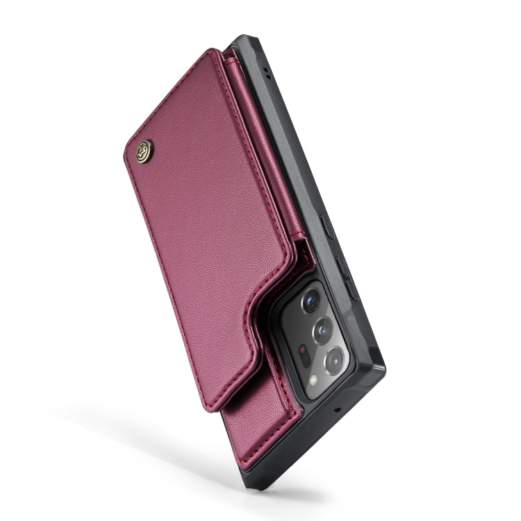 For Samsung Galaxy Note20 Ultra CaseMe C22 Card Slots Holder RFID Anti-theft Phone Case(Wine Red) - Galaxy Note20 Ultra Cases by CaseMe | Online Shopping South Africa | PMC Jewellery | Buy Now Pay Later Mobicred