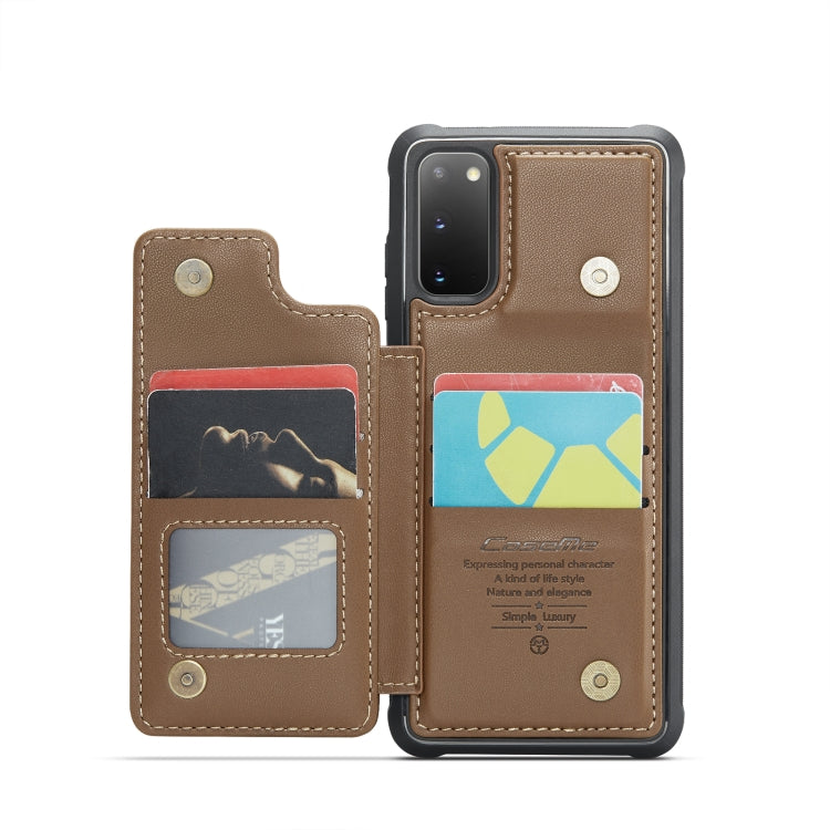 For Samsung Galaxy S20 CaseMe C22 Card Slots Holder RFID Anti-theft Phone Case(Brown) - Galaxy Phone Cases by CaseMe | Online Shopping South Africa | PMC Jewellery | Buy Now Pay Later Mobicred