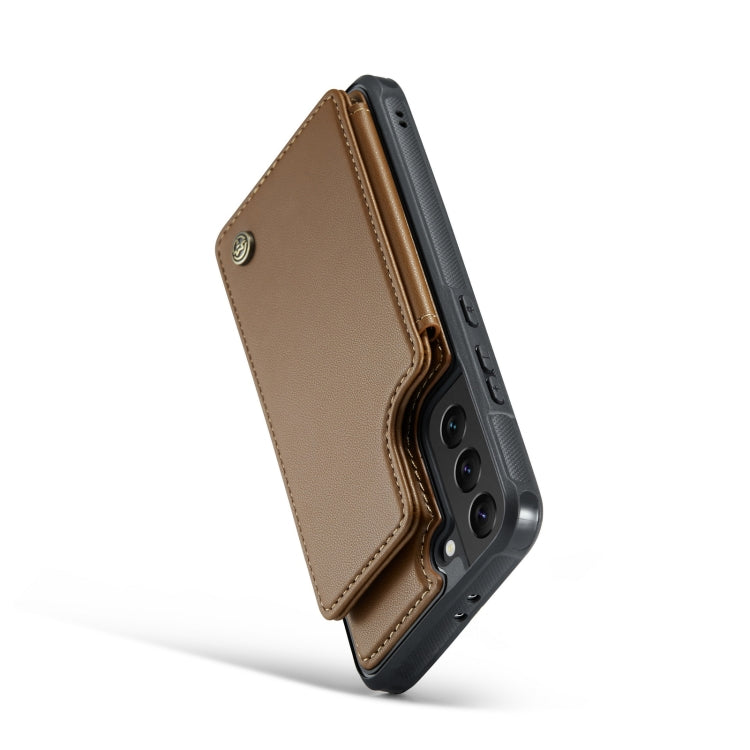 For Samsung Galaxy S21 5G CaseMe C22 Card Slots Holder RFID Anti-theft Phone Case(Brown) - Galaxy S21 5G Cases by CaseMe | Online Shopping South Africa | PMC Jewellery | Buy Now Pay Later Mobicred