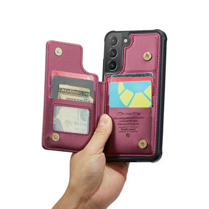 For Samsung Galaxy S21+ 5G CaseMe C22 Card Slots Holder RFID Anti-theft Phone Case(Wine Red) - Galaxy S21+ 5G Cases by CaseMe | Online Shopping South Africa | PMC Jewellery | Buy Now Pay Later Mobicred