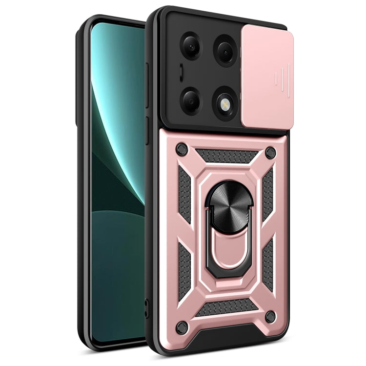 For Xiaomi Redmi Note 13 Pro 4G Global Sliding Camera Cover Design TPU Hybrid PC Phone Case(Rose Gold) - Note 13 Pro Cases by PMC Jewellery | Online Shopping South Africa | PMC Jewellery | Buy Now Pay Later Mobicred