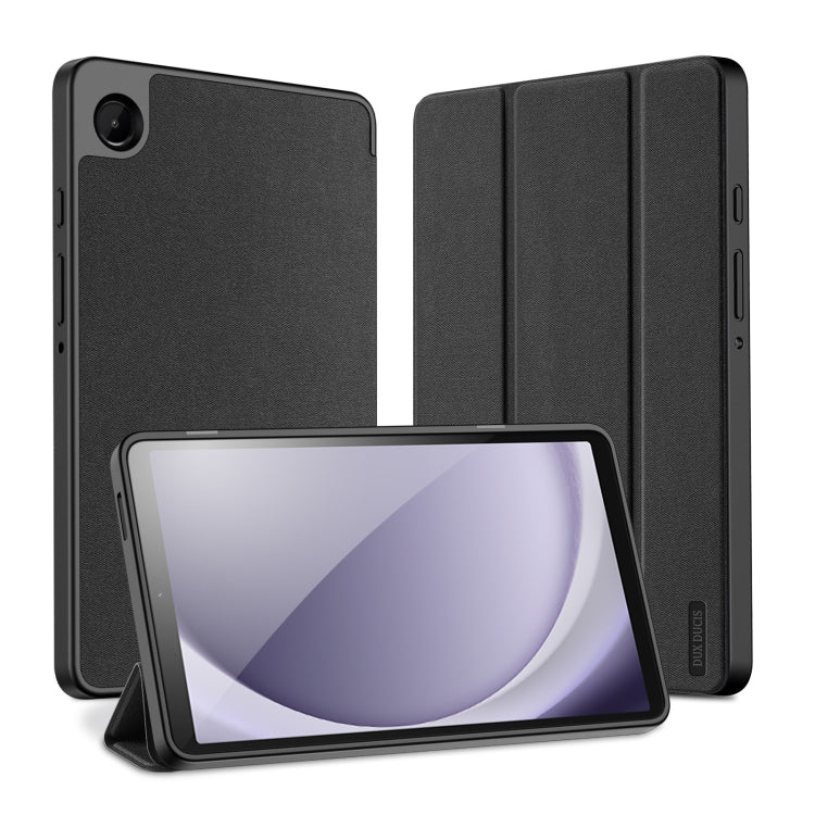 For Samsung Galaxy Tab A9 DUX DUCIS Domo Series Magnetic Flip Leather Tablet Case(Black) - Galaxy Tab A9 by DUX DUCIS | Online Shopping South Africa | PMC Jewellery | Buy Now Pay Later Mobicred