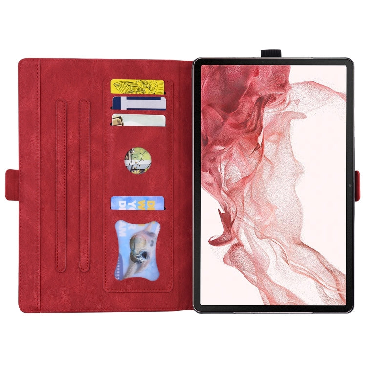 For Samsung Galaxy Tab S9 FE+ Love Butterfly Embossed Leather Tablet Case(Red) - Galaxy Tab S9 FE+ by PMC Jewellery | Online Shopping South Africa | PMC Jewellery | Buy Now Pay Later Mobicred