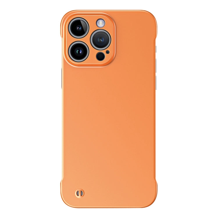 For iPhone 14 Pro Max Frameless Metallic Paint Hybrid PC Phone Case(Orange) - iPhone 14 Pro Max Cases by PMC Jewellery | Online Shopping South Africa | PMC Jewellery | Buy Now Pay Later Mobicred