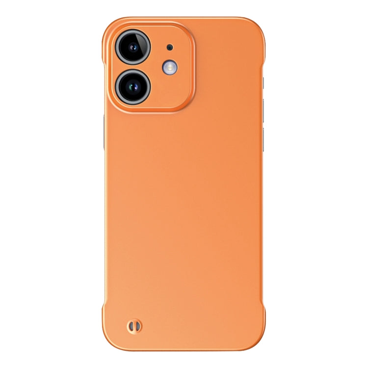 For iPhone 12 Frameless Metallic Paint Hybrid PC Phone Case(Orange) - iPhone 12 / 12 Pro Cases by PMC Jewellery | Online Shopping South Africa | PMC Jewellery | Buy Now Pay Later Mobicred