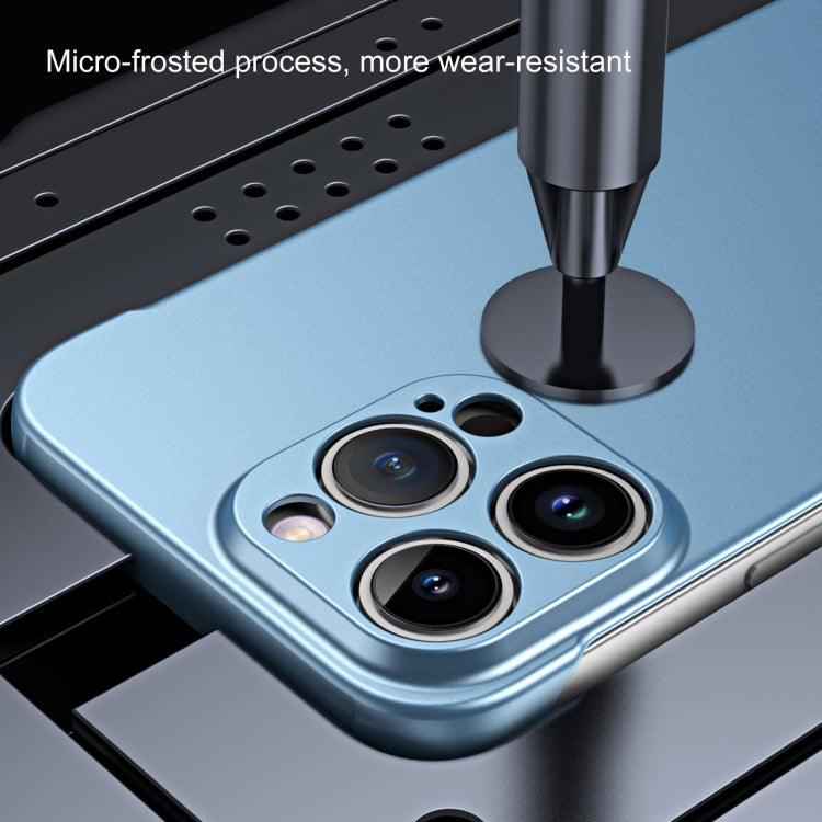 For iPhone 12 mini Frameless Metallic Paint Hybrid PC Phone Case(Sierra Blue) - free shipping - PMC TechLife - Order now!