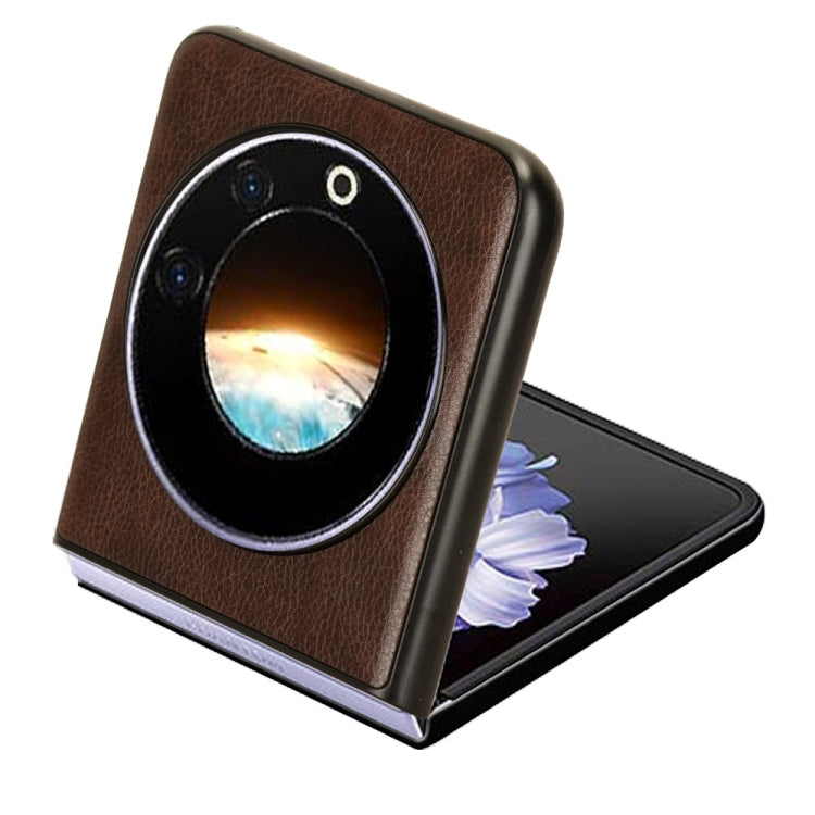 For Tecno Phantom V Flip Litchi Texture Back Cover Phone Case(Brown) - Tecno Cases by PMC TechLife | Online Shopping South Africa | PMC TechLife