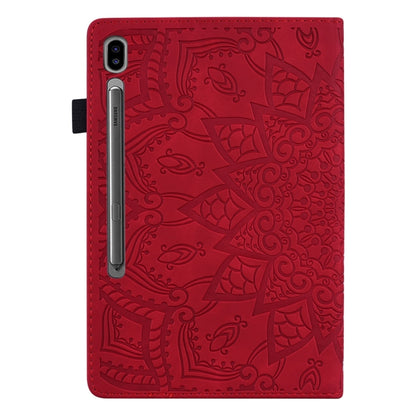 For Samsung Galaxy Tab S9 FE+ Calf Texture Embossed Leather Tablet Case(Red) - Galaxy Tab S9 FE+ by PMC Jewellery | Online Shopping South Africa | PMC Jewellery | Buy Now Pay Later Mobicred