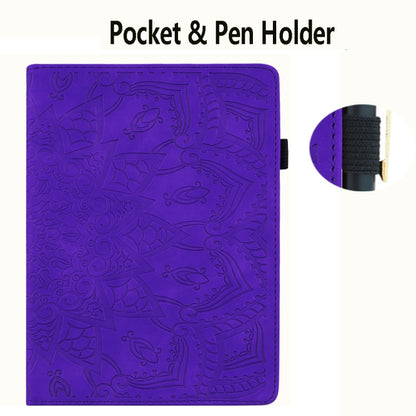 For Samsung Galaxy Tab S9 FE+ Calf Texture Embossed Leather Tablet Case(Purple) - Galaxy Tab S9 FE+ by PMC Jewellery | Online Shopping South Africa | PMC Jewellery | Buy Now Pay Later Mobicred