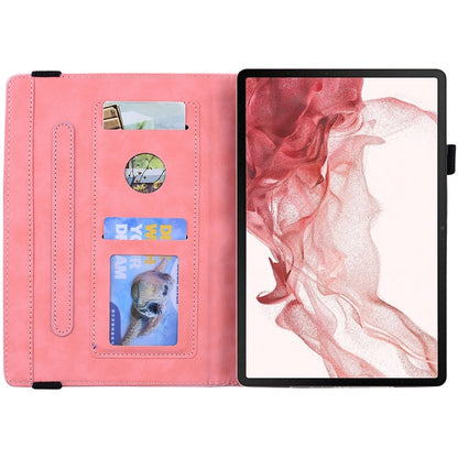 For Samsung Galaxy Tab S9 FE Calf Texture Embossed Leather Tablet Case(Pink) - Galaxy Tab S9 FE by PMC Jewellery | Online Shopping South Africa | PMC Jewellery | Buy Now Pay Later Mobicred