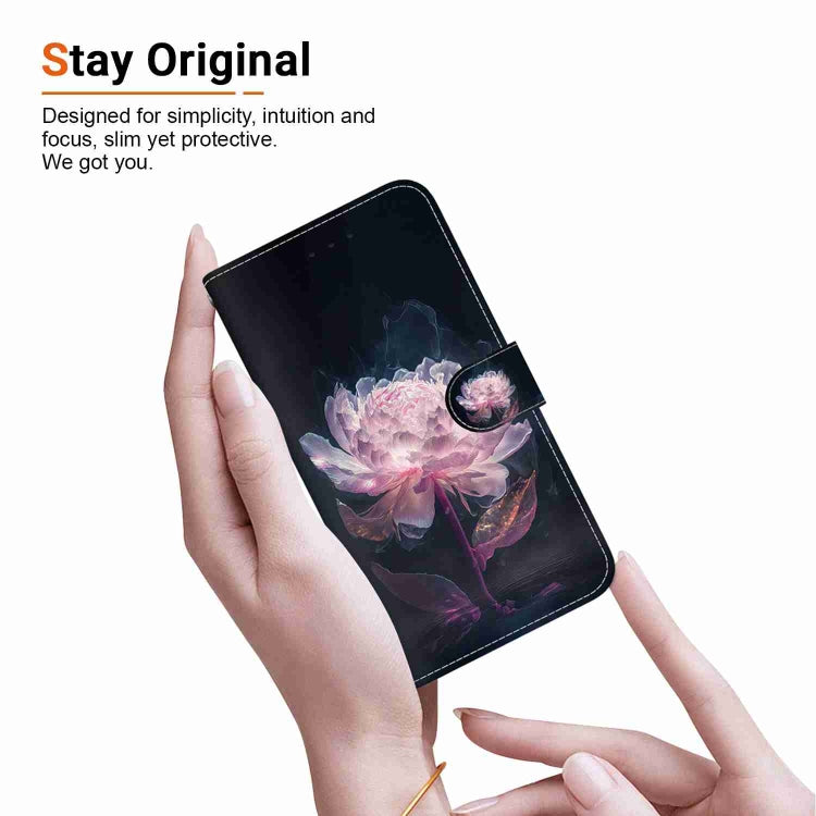 For Honor 50 Lite Crystal Texture Colored Drawing Leather Phone Case(Purple Peony) - Honor Cases by PMC TechLife | Online Shopping South Africa | PMC TechLife | Buy Now Pay Later Mobicred