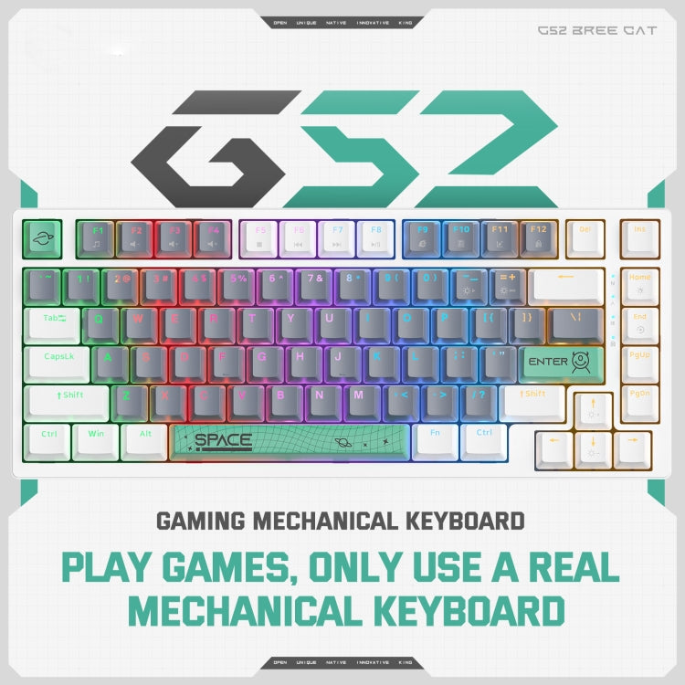 ONIKUMA G52 82 Keys RGB Lighting Wired Mechanical Keyboard, Type:Brown Switch(White) - Wired Keyboard by ONIKUMA | Online Shopping South Africa | PMC Jewellery | Buy Now Pay Later Mobicred