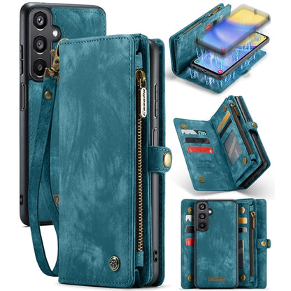 For Samsung Galaxy A15 5G CaseMe 008 Multifunctional Zipper Wallet Leather Phone Case with Lanyard(Blue) - Galaxy Phone Cases by CaseMe | Online Shopping South Africa | PMC Jewellery | Buy Now Pay Later Mobicred