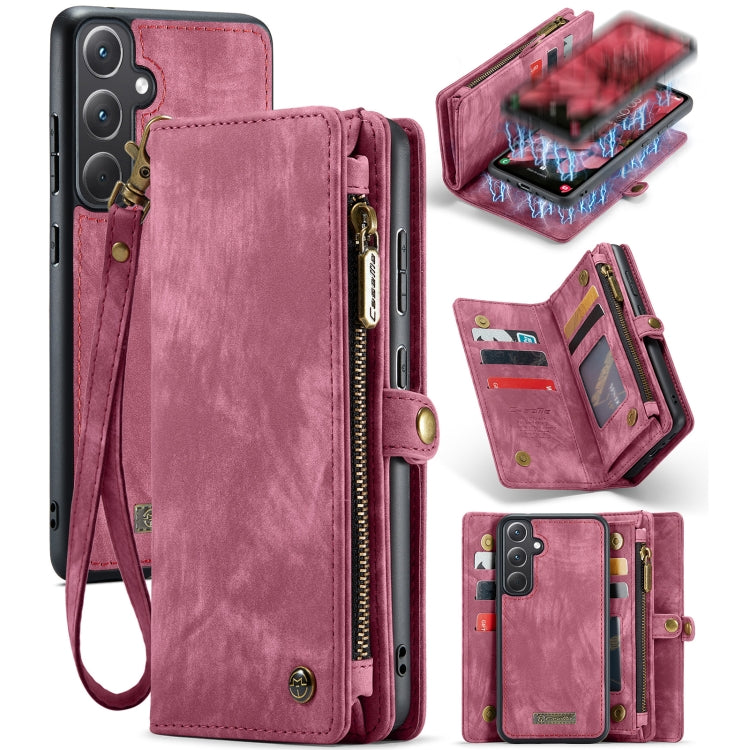 For Samsung Galaxy A35 5G CaseMe 008 Multifunctional Zipper Wallet Leather Phone Case with Lanyard(Red) - Galaxy Phone Cases by CaseMe | Online Shopping South Africa | PMC Jewellery | Buy Now Pay Later Mobicred