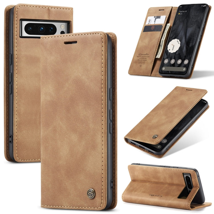 For Google Pixel 8 Pro CaseMe 013 Multifunctional Horizontal Flip Leather Phone Case(Brown) - Google Cases by CaseMe | Online Shopping South Africa | PMC Jewellery | Buy Now Pay Later Mobicred