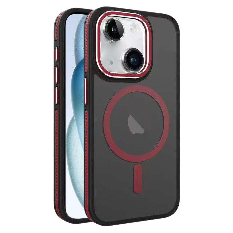 For iPhone 15 Plus Two-color Frosted MagSafe Magnetic Phone Case(Red) - iPhone 15 Plus Cases by PMC Jewellery | Online Shopping South Africa | PMC Jewellery