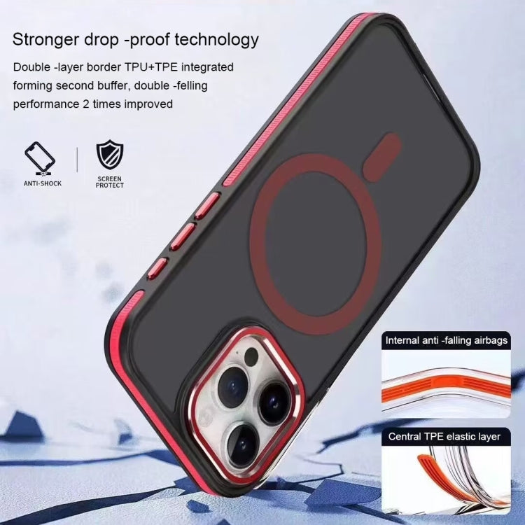 For iPhone 11 Pro Max Two-color Frosted MagSafe Magnetic Phone Case(Red) - iPhone 11 Pro Max Cases by PMC Jewellery | Online Shopping South Africa | PMC Jewellery