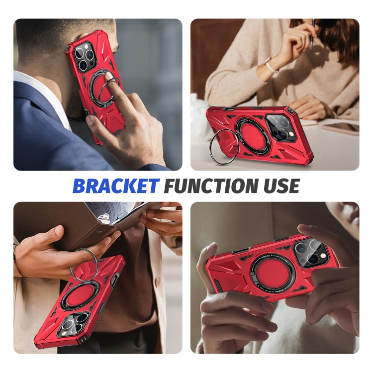 For iPhone 16 Pro MagSafe Magnetic Shockproof Phone Case with Ring Holder(Red) - iPhone 16 Pro Cases by PMC Jewellery | Online Shopping South Africa | PMC Jewellery | Buy Now Pay Later Mobicred