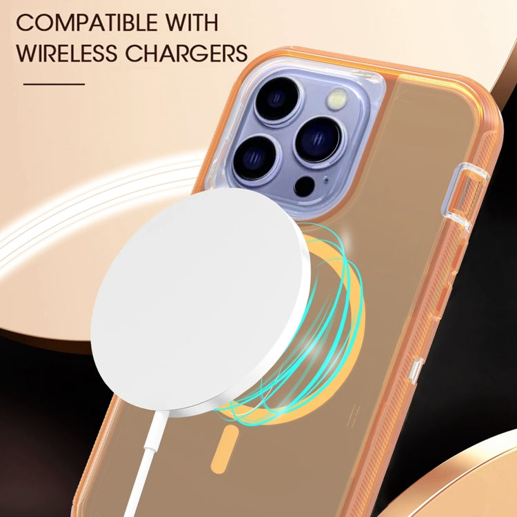 For iPhone 15 Plus Shockproof MagSafe Magnetic Phone Case(Transparent Gold) - iPhone 15 Plus Cases by PMC Jewellery | Online Shopping South Africa | PMC Jewellery