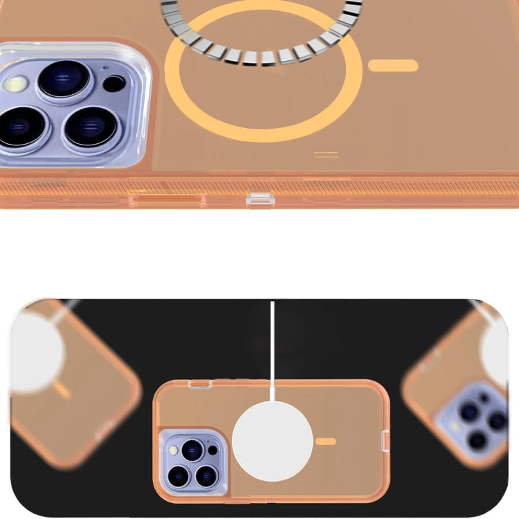 For iPhone 15 Plus Shockproof MagSafe Magnetic Phone Case(Transparent Gold) - iPhone 15 Plus Cases by PMC TechLife | Online Shopping South Africa | PMC TechLife