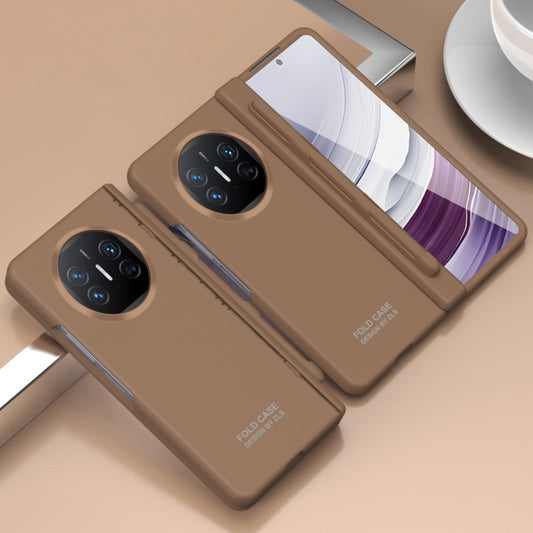 For Huawei Mate X5 Extraordinary Series Hinged Folding Full Coverage Phone Case with Pen Slot & Stylus(Coffee) - Huawei Cases by PMC Jewellery | Online Shopping South Africa | PMC Jewellery | Buy Now Pay Later Mobicred