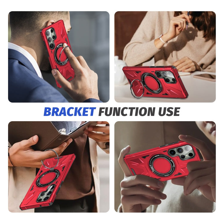 For Samsung Galaxy S23 5G MagSafe Magnetic Shockproof Phone Case with Ring Holder(Red) - Galaxy S23 5G Cases by PMC Jewellery | Online Shopping South Africa | PMC Jewellery