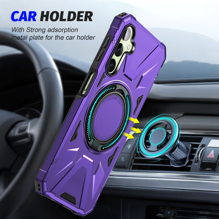 For Samsung Galaxy A24 4G/A25 5G MagSafe Magnetic Shockproof Phone Case with Ring Holder(Purple) - Galaxy Phone Cases by PMC Jewellery | Online Shopping South Africa | PMC Jewellery