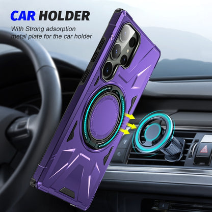 For Samsung Galaxy S24+ 5G MagSafe Magnetic Shockproof Phone Case with Ring Holder(Purple) - Galaxy S24+ 5G Cases by PMC Jewellery | Online Shopping South Africa | PMC Jewellery