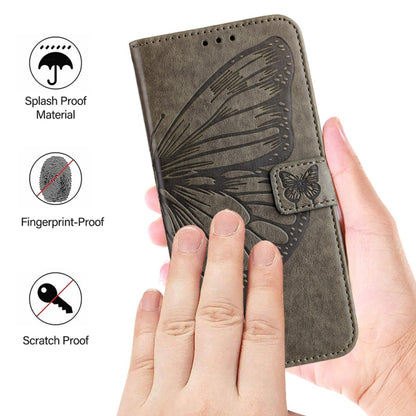 For Huawei Pura 70 Pro Embossed Butterfly Leather Phone Case(Grey) - Huawei Cases by PMC Jewellery | Online Shopping South Africa | PMC Jewellery | Buy Now Pay Later Mobicred