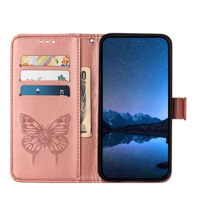 For Huawei Pura 70 Pro Embossed Butterfly Leather Phone Case(Rose Gold) - Huawei Cases by PMC Jewellery | Online Shopping South Africa | PMC Jewellery | Buy Now Pay Later Mobicred