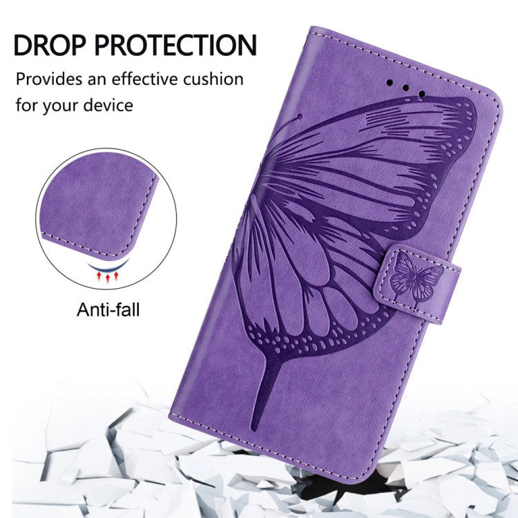 For Honor Magic6 Pro 5G Global Embossed Butterfly Leather Phone Case(Purple) - Honor Cases by PMC Jewellery | Online Shopping South Africa | PMC Jewellery | Buy Now Pay Later Mobicred