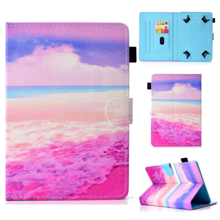 For 10 inch Universal Colored Drawing Stitching Leather Tablet Case(Pink Sea) - free shipping - PMC TechLife - Order now!