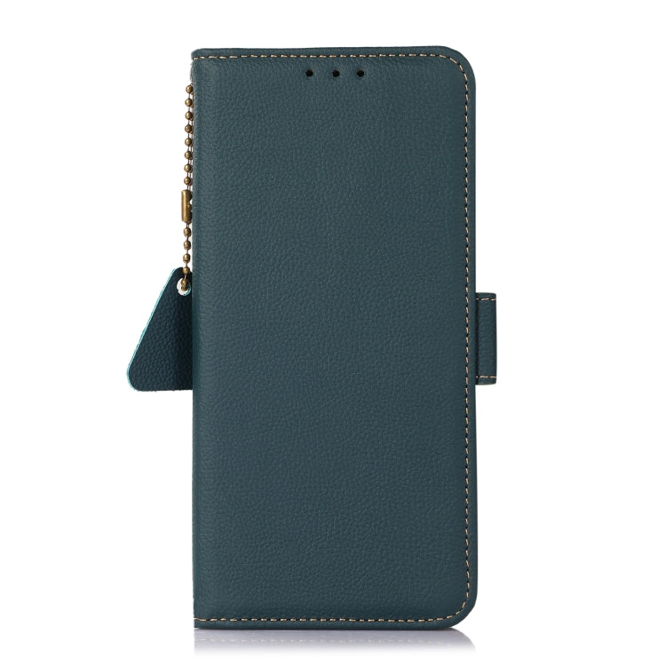 For Google Pixel 8A Side-Magnetic TJ Genuine Leather RFID Phone Case(Green) - Google Cases by PMC TechLife | Online Shopping South Africa | PMC TechLife | Buy Now Pay Later Mobicred