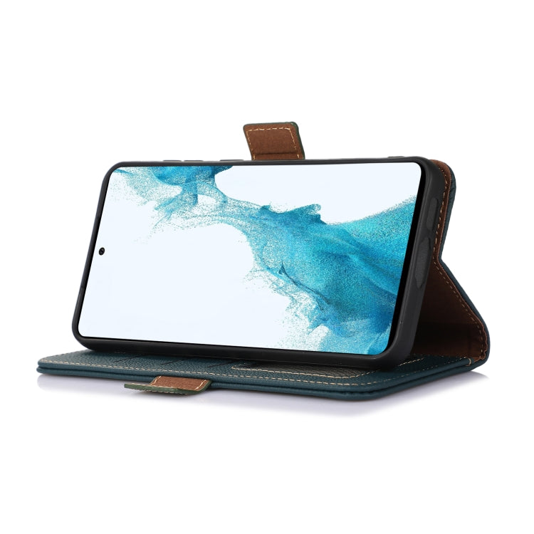 For Google Pixel 8A Side-Magnetic TJ Genuine Leather RFID Phone Case(Green) - Google Cases by PMC TechLife | Online Shopping South Africa | PMC TechLife | Buy Now Pay Later Mobicred