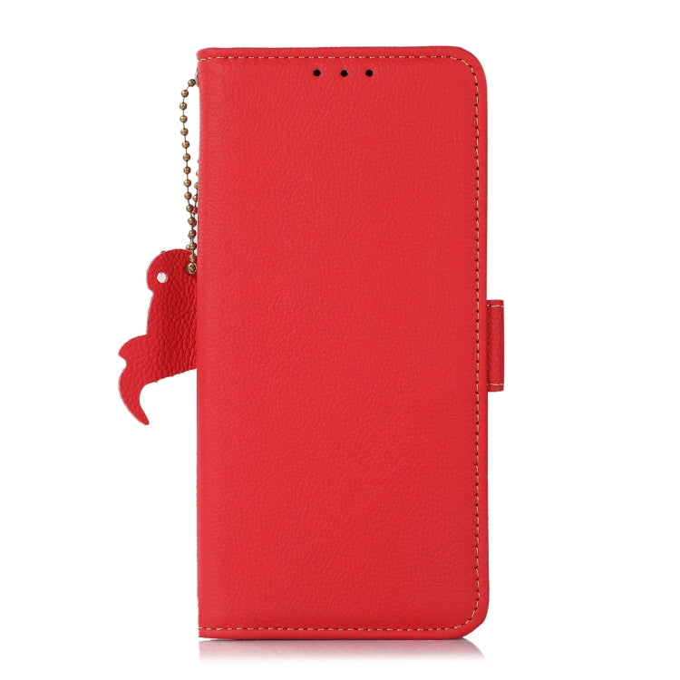 For Google Pixel 9 Side-Magnetic TJ Genuine Leather RFID Phone Case(Red) - Google Cases by PMC Jewellery | Online Shopping South Africa | PMC Jewellery | Buy Now Pay Later Mobicred