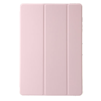 For Samsung Galaxy Tab S9+ 3-Fold Clear Acrylic Leather Tablet Case(Pink) - Galaxy Tab S9+ Cases by PMC Jewellery | Online Shopping South Africa | PMC Jewellery | Buy Now Pay Later Mobicred