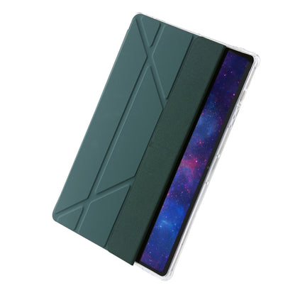 For Samsung Galaxy Tab S10+ / S9+ Clear Acrylic Deformation Leather Tablet Case(Deep Green) - Tab S10+ Cases by PMC Jewellery | Online Shopping South Africa | PMC Jewellery | Buy Now Pay Later Mobicred