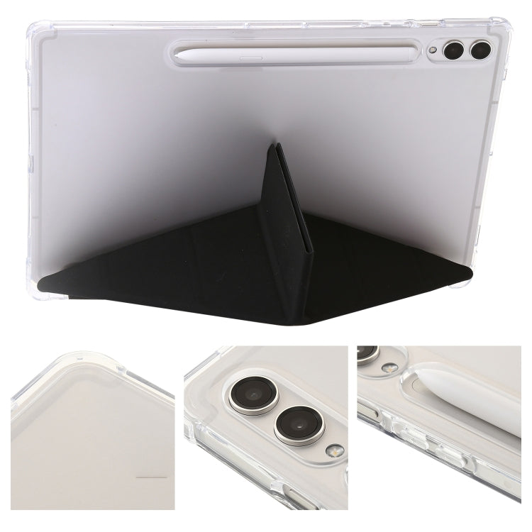 For Samsung Galaxy Tab S9 FE Clear Acrylic Deformation Leather Tablet Case(Black) - Galaxy Tab S9 FE by PMC TechLife | Online Shopping South Africa | PMC TechLife