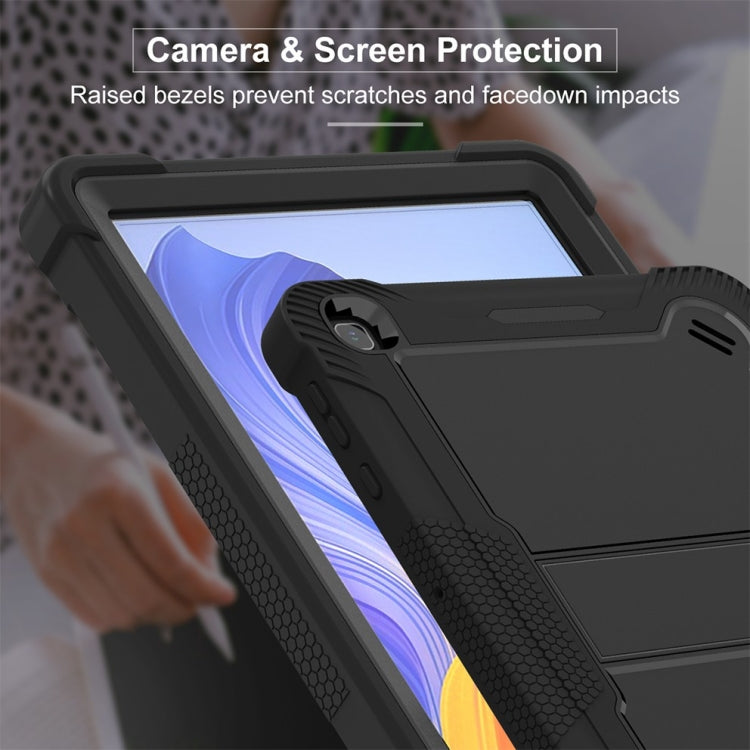 For Honor Pad X8 Shockproof Silicone Hybrid PC Tablet Case with Holder(Black) - Honor by PMC TechLife | Online Shopping South Africa | PMC TechLife