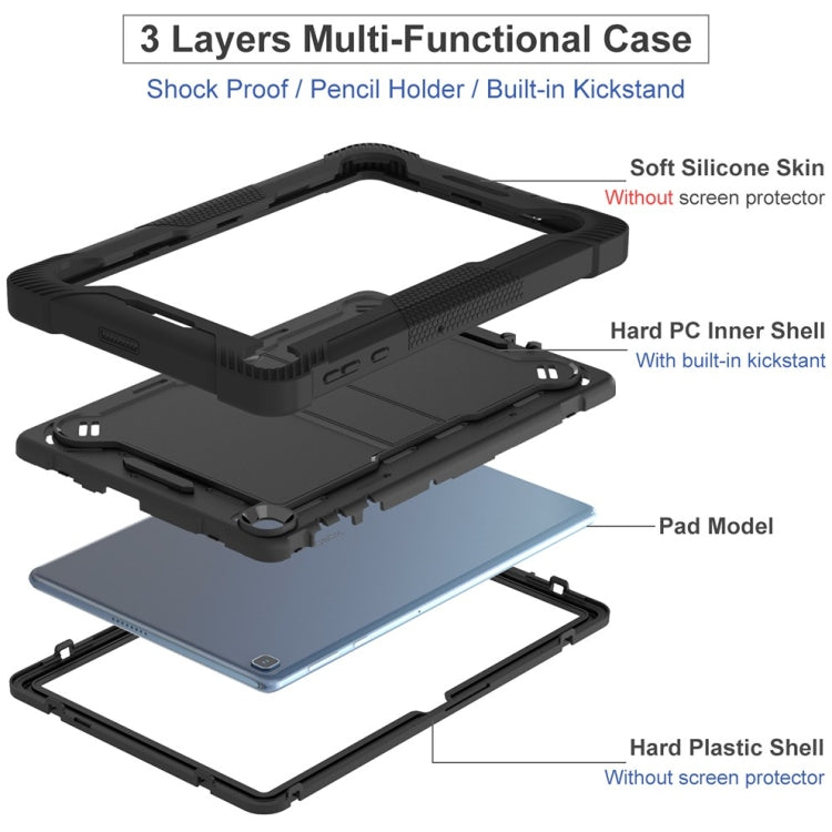 For Honor Pad X8 Shockproof Silicone Hybrid PC Tablet Case with Holder(Black) - Honor by PMC TechLife | Online Shopping South Africa | PMC TechLife