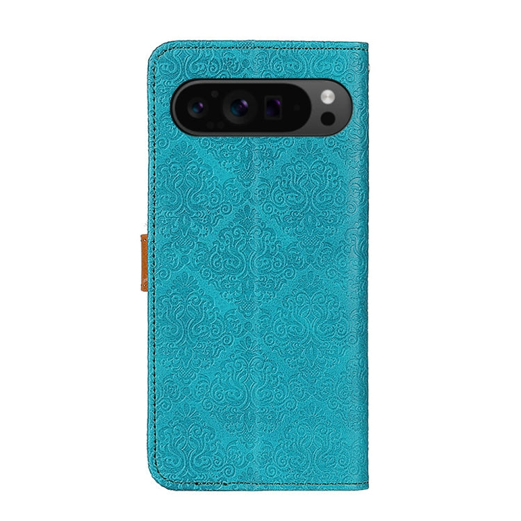 For Google Pixel 9 Pro European Floral Embossed Leather Phone Case(Blue) - Google Cases by PMC Jewellery | Online Shopping South Africa | PMC Jewellery | Buy Now Pay Later Mobicred