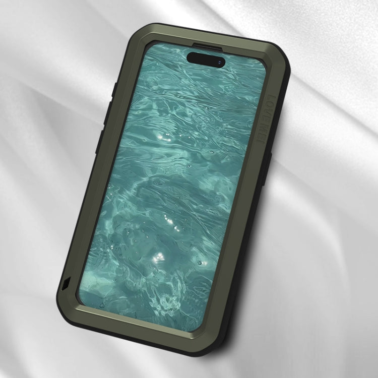 For iPhone 15 Pro LOVE MEI Metal Shockproof Life Waterproof Dustproof Phone Case(Black) - iPhone 15 Pro Cases by LOVE MEI | Online Shopping South Africa | PMC Jewellery