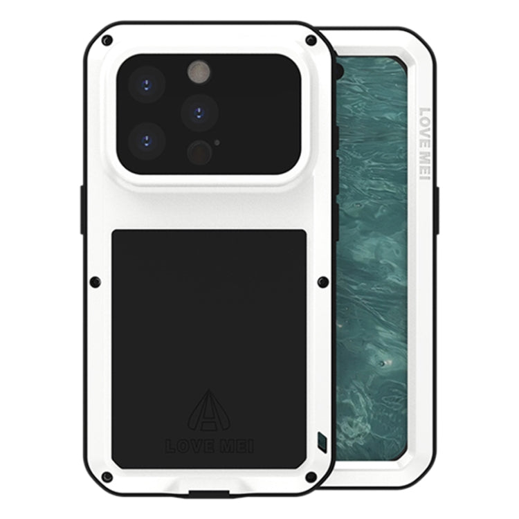 For iPhone 15 Pro LOVE MEI Metal Shockproof Life Waterproof Dustproof Phone Case(White) - iPhone 15 Pro Cases by LOVE MEI | Online Shopping South Africa | PMC Jewellery