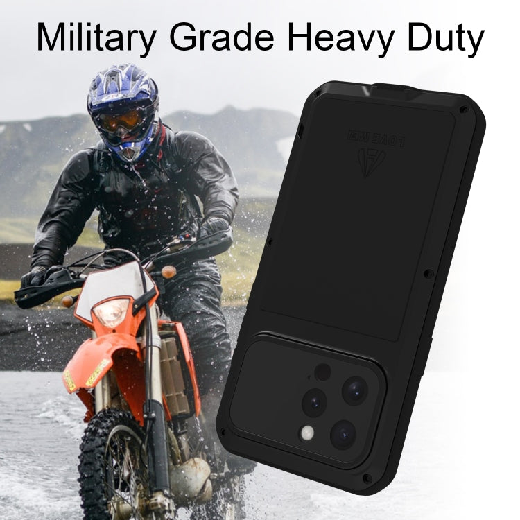 For iPhone 16 Pro Max LOVE MEI Metal Shockproof Life Waterproof Dustproof Phone Case(Red) - iPhone 16 Pro Max Tempered Glass by LOVE MEI | Online Shopping South Africa | PMC Jewellery | Buy Now Pay Later Mobicred